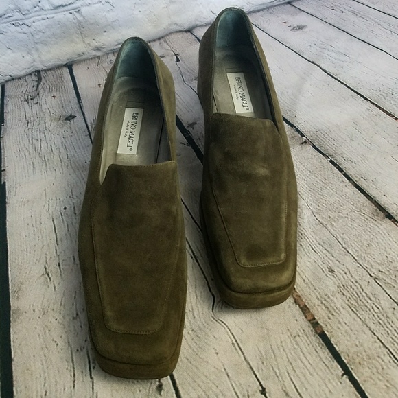 Bruno Magli Italian Green Suede Loafers Sz 7 AA - Picture 4 of 8